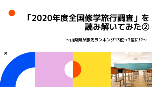 「2020年度全国修学旅行調査」を読み解いてみた② ＜中学校編＞山梨県が旅先ランキング13位→3位に？！